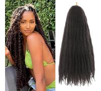 Auxemuen Marley Twist Braiding Hair Marley Twist Hairs Long Cuban Hair Marleys Afro Kinky Curly Twists Faux Locs Crochet Synthetic Crochet Trenzas Hair Extensions (4#, 24 pulgadas (paquete de 6))
