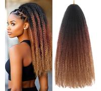 Auxemuen Marley Twist Braiding Hair Marley Twist Hairs Long Cuban Hair Marleys Afro Kinky Curly Twists Faux Locs Crochet Synthetic Crochet Trenzas Hair Extensions (1B/30/27, 24 pulgadas (paquete de 6