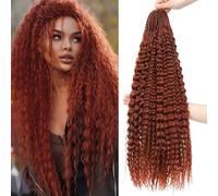 Auxemuen Pre Looped Micro Curly Crochet Hair 6 Packs Brazilian Afro Kinky Crochet Hair Black Braiding Hair Extensions Deep Wave Synthetic Mini Senegalese Twist Hair (350#, 22 Inch (Pack of 8))
