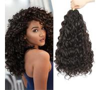 Auxemuen Pre Looped Ocean Wave Crochet Hair 8 Packs Boho Ocean Braids Short Curly Crochet Hair Pre Twisted Synthetic Deep Wavy Crochet Hair for Women (4#, 14 Inch)