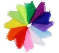 AUXHCYL 12 paños de malabarismo, 60 x 60 cm, cuadrados, coloridos, para danza, malabares y sensoriales, para guardería, espectáculo de niños y adultos, toallas de danza para bailar