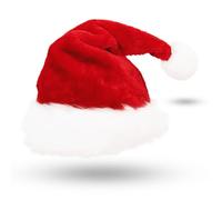 AUXHCYL Gorro navideño para adultos, gorro de Santa de felpa con forro suave - Gorro rojo de Papá Noel para hombres y mujeres - Perfecto para fiestas navideñas (1 unidad)