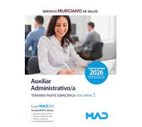 AUXILIAR ADMINISTRATIVO/A TEMARIO PARTE ESPECIFICA 2 MURCIA