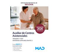 AUXILIAR CENTRO ASISTENCIAL TEMARIO Y TEST MATERIA COMUN 1 S
