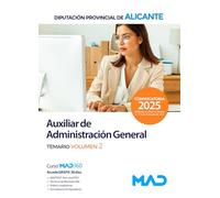 AUXILIAR DE ADMINISTRACION GENERAL. TEMARIO VOL.2 (2025) DIPUTACION PROVINCIAL D