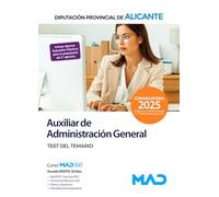 AUXILIAR DE ADMINISTRACION GENERAL. TEST DEL TEMARIO (2025) DIPUTACION PROVINCIA