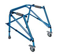 Auxiliar de rehabilitación de aluminio liviano y plegable con ruedas de 3 pulgadas y almohadilla para reposabrazos Ayuda para la movilidad para personas mayores ajustable en altura El doble de comodid
