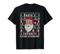 Auxiliar de Vuelo de Navidad Feo de Papá Noel Camiseta