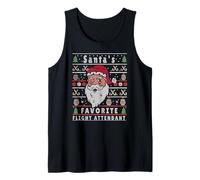 Auxiliar de Vuelo de Navidad Feo de Papá Noel Camiseta sin Mangas