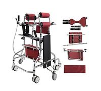 Auxiliar para ancianos, equipo para caminar para rehabilitación de hemiplejía, estructura de pie para entrenamiento de miembros inferiores, adulto, altura ajustable antivuelco (A) (A)