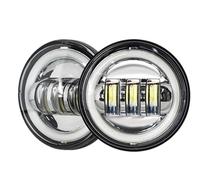 Auxiliar para Moto Para Luz Para Motocicleta DRL Antiniebla Halo Ring Redondo Impermeable Lámpara De Paso Auxiliar(A Silver with DRL)