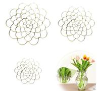 Auxiliaryn Stainless Steel Floral Grid Organizer - Reusable Stem Holder for Flowers, Vase Stems & Bouquets (Gold-Mix)