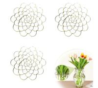 Auxiliaryn Stainless Steel Floral Grid Organizer - Reusable Stem Holder for Flowers, Vase Stems & Bouquets (Gold-4in)