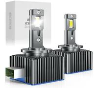 AUXIRACER D3S LED bombilla,ventilador modelo 6500K 12V 30000LM blanco furgoneta, coche y moto faros, LED D3S reemplazo para lámparas halógenas y de xenón, 2 bombillas