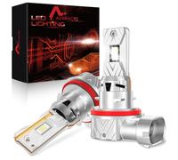 AUXIRACER H11 LED, 30000LM 6500K Blanco 100W, Bombilla LED H11/H9/H8 600% Brillante, Mini Formato 1:1, Plug and Play, 12V Lámpara para Faros de Coche y Moto, 2 Piezas