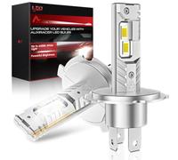 AUXIRACER H4 LED Bombillas, 35000 lúmenes 6500K, Diseño con Ventilador Silencioso, Adecuadas como Recambio de Lámparas Halógenas para Coches y Motos, Vida útil de 60000 Horas (Paquete 2)