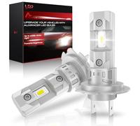 AUXIRACER H7 LED Bombilla, LED H7 Coche Kits de Bombilla, 20000LM 6500K Blanco Frío Faros Lampara 80W, Diseño Mini Halógeno 1:1 Plug-N-Play, 2 Piezas