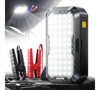 AUXITO Arrancador de Coches 5000A 12V 10L/8L-Panel LED 2000lm Magnético | UltraSafe Jump Starter con Powerbank/Linterna de Camping,Arrancador de Coches Portátil,Ideal para SUV, Moto y Cortacésped