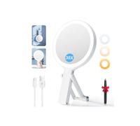 Auxmir Espejo Maquillaje con Luz 1X/30X Aumento Recargable 2000mAh