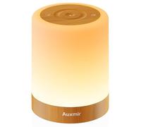 Auxmir Lámparas de Mesita de Noche, Recargable USB 3000mAh, Regulable con 256 Colores RGB y 5 Modos, Luz Nocturna LED Táctil con Temporizador, Inalámbrica para Dormitorio o Regalo, Marrón Claro
