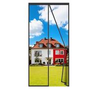 Auxmir Mosquitera Puerta Magnética, 100x210CM Ensanchada y Engrosada Cortina Mosquitera Exterior Antimosquitos Imantada Cierre Automático Malla Imanes de Poliéster Imanes, Negro