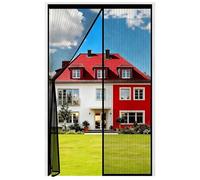 Auxmir Mosquitera Puerta Magnética, 150x260CM Ensanchada y Engrosada Cortina Mosquitera Exterior Antimosquitos Imantada Cierre Automático Malla Imanes de Poliéster Imanes, Negro