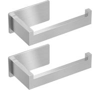 Auxmir Portarrollos Papel Higienico 2 Piezas Acero Inoxidable Baño Adhesivo, Fácil Instalación Soporte sin Taladro Autoadhesivo, Plata