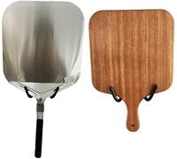 AUXPhome 2 paquetes de soporte de pared para pizza, pizzas, remos, soporte para pizza, peel, organizador de cocina, soporte de metal montado en la pared, estante con negro, sin bandeja para pizza