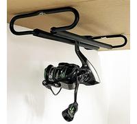 AUXPhome Estante de exhibición de carrete de pesca de metal, soporte de almacenamiento para carrete de pesca, soporte organizador de carrete giratorio para garaje, cabina y sótano, capacidad para 3