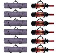 AUXPhome Estante de pared para botellas de vino, organizador de almacenamiento con protección de goma (sin arañazos), decoración del hogar y la cocina, paquete de 6