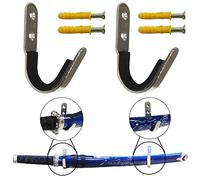 AUXPhome Estante para espadas, 2 ganchos, montaje en pared, protección de fieltro, pequeño, estilo moderno, sostiene la mayoría de espadas, equipo de artes marciales