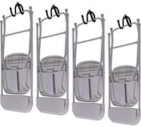 AUXPhome Paquete de 4 estantes de almacenamiento para sillas, organizador de sillas plegables montado en la pared y percha, organizador de herramientas de almacenamiento de garaje, organizador de