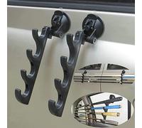 AUXPhome Soporte ajustable para caña de pescar con ventosas, estante de almacenamiento para cañas de pescar para coche/camión/SUV y furgonetas/vidrio liso, capacidad para hasta 4 cañas de pescar, para