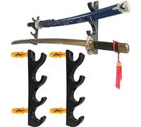 AUXPhome Soporte de espada de cuatro niveles, gancho de pared para espada, soporte de exhibición de espadas, soporte de espada, fácil de instalar, accesorios incluidos, sin espada