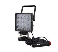 AUXTINGS 10.5cm 48 W cuadrado portátil LED luz de trabajo Offroad Spot luz interruptor encendedor de cigarrillos con base magnética para coche SUV remolque tractor camión mantenimiento camping