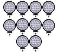 AUXTINGS 10 Piezas 4 pulgadas 42W LED Pods de luz Luces de trabajo puntuales Luces antiniebla Off Road Luces LED Luces de conducción, 12V 24V IP67