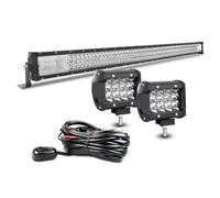 AUXTINGS 127 cm 648W 3 Filas Barra LED Offroad Barra de luz LED Recta +10 cm LED Luces de trabajo Con 12V Cableado Haz Spot y Flood LED Luces de Trabajo para Tractor Coche Camión Barco 4x4 ATV,IP67