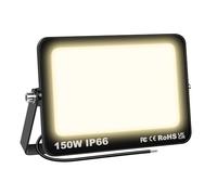 AUXTINGS 150W LED Foco Exterior Proyector 15000LM Impermeable IP66 Blanco Cálido 3000K Floodlight Focos LED Exterior Iluminación para Patio,Camino,Jardín,Almacén,Terraza,Garaje