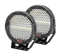 AUXTINGS 2 Piezas de 9 Pulgadas 23cm 294W LED Barra de luz Negro Redondo 20000lm Impermeable Haz puntual luz de conducción de Trabajo Compatible con camión Todoterreno Tractor Barco Todoterreno