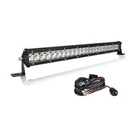 AUXTINGS 20 Pulgadas 50 cm 144W Mini Faro de Trabajo Rectangular Spot lámpara Trabajo led 6000K IP67 Impermeable Exterior Foco led 12V 24V + Kit de arneses para Off Road camión Coche ATV 4x4 Tractor