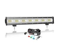 AUXTINGS 20 Pulgadas 50 cm 420 W LED Barra de iluminación con 12 V estroboscópica haz de cableado kit,3 filas Spot e inundación Barra luminosa para Offroad Vehículos Coche Camiones SUV 4 x 4,6002 K
