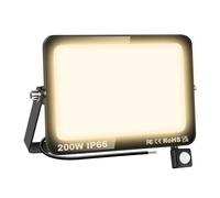 AUXTINGS 200W Foco LED con Sensor de Movimiento Proyector Led 20000LM Impermeable IP66 Blanco Cálido 3000K Floodlight Focos LED Exterior Iluminación para Patio,Camino,Jardín,Almacén,Terraza,Garaje