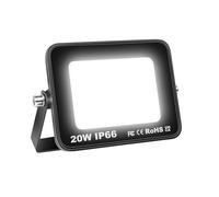 AUXTINGS 20W LED Foco Exterior Proyector Led Impermeable IP66 Blanco 6000K 2000LM Floodlight Led Focos Exterior Iluminación para Patio, Camino, Jardín, Almacén,Terraza,Garaje