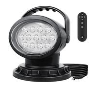 AUXTINGS 39W Foco LED con control remoto, reflector LED para camiones, barcos, caza y búsqueda marina, rotación de 360°, iluminación auxiliar todoterreno de 12V 24V, 15 potentes imanes integrados