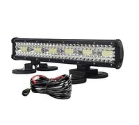 AUXTINGS 45 cm 360W Barra de luz LED Todoterreno con arnés de cableado de 12V y Soporte magnético, Barra led 4x4 Externa CC 12V 24V 6000K para Coche Tractor camión SUV vehículos 4x4, Impermeable