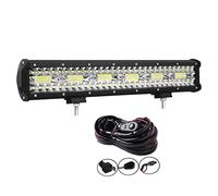 AUXTINGS 46 cm 360W Triple Fila 8D camper furgoneta barra led 4X4 luz de la barra LED Spot Inundación Combo Beam + Kit de arnés de cableado CC 12V-24V 6000K para vehículos offroad 4x4 ATV UTVS
