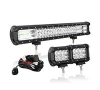 AUXTINGS 50 cm 288W 3 Filas Barra LED Offroad Barra de luz LED,10 cm LED Luces de trabajo Con 12V Cableado Haz Spot y Flood LED Luces de Trabajo para Tractor Coche Camión Barco 4x4 ATV, Impermeable
