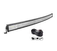 AUXTINGS 50 Pulgadas 648W LED Barra de luz 7D Lente Spot Inundación 3 Filas LED Luz de Conducción con el Kit de arnés de cableado para Fuera del Camino Vehículo Todoterreno 4x4 tracción,CC 12V 24V