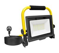AUXTINGS 50W Foco de Trabajo LED,Portátil Luz de Trabajo con 5000 LM IP65 Con arnés de cableado 3m y enchufe para Exteriores Obra,Garajes,Jardines,reparación de coches,emergencias,175V-260V