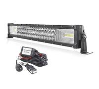 AUXTINGS 56 cm 270W barra de luz led,22 Pulgadas Barras luminosas led y 12V estroboscópica kit de cableado para off road camión coche SUV 4x4, Foco Inundación combinado 6000K lámpara de conducción
